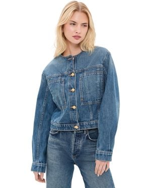 Ulla Johnson The Briar Collarless Denim Jacket - Blue