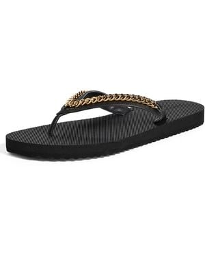 Stella McCartney Falabella Chain Flip-Flops - Black