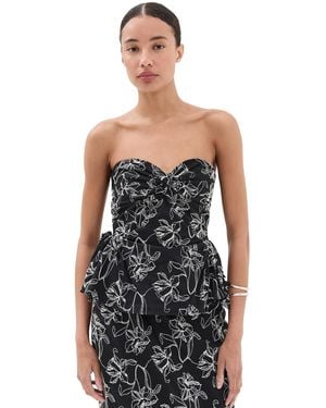 Kika Vargas Tasha Cotton Embroidery Top - Black