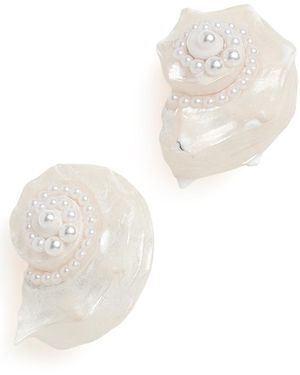 BaubleBar Santana Shell Statement Stud Earrings - White