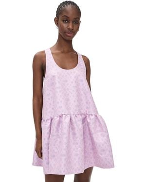 MSGM Jacquard Mini Dress - Purple