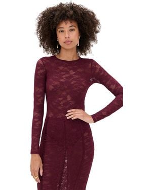 Fleur du Mal Le Stretch Long Sleeve Bodysuit - Purple