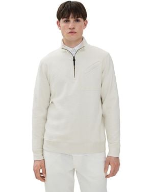 Billy Reid Quilted Half Zip - White