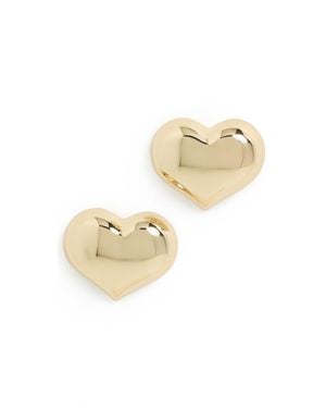 Clare V. Mylar Heart Earrings - White