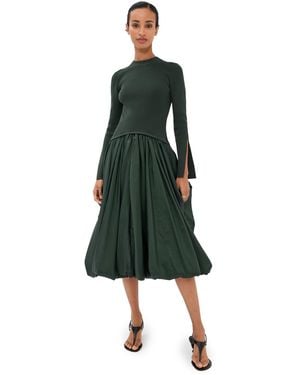 Jonathan Simkhai Kenlie Mock Neck Midi Dress - Green