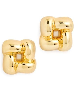Jenny Bird Small Woven Square Earrings - Metallic