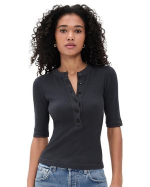Citizens of Humanity Nali Short Sleeve Henley - Black