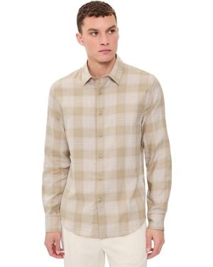Vince Ballow Plaid Long Sleeve Shirt - Natural