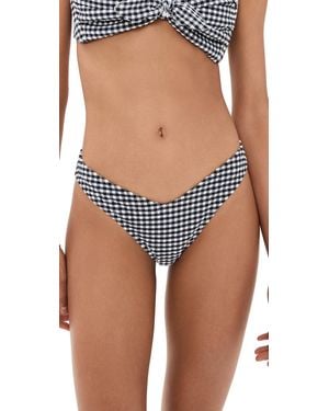 Montce Gingham Lulu Bikini Bottoms - Blue