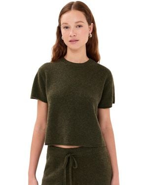 The Elder Statesman Knit Short Sleeve Top - Black