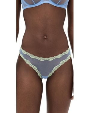 Fleur du Mal Sheer Tulle Thong - Brown