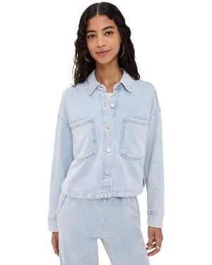 Z Supply All Day Cropped Knit Denim Jacket - Blue