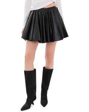 Haikure Ziggy Silky Leather Skirt - Black