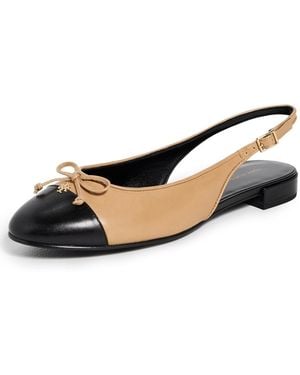 Tory Burch Cap Toe Slingback Ballet Flats - Black