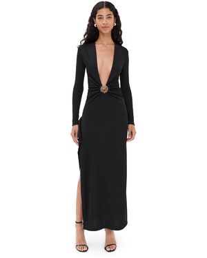 Christopher Esber Mineral Stone Cascade Dress - Black