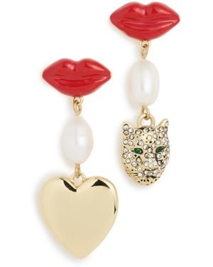 Clare V. Le Charm Earrings (Heart Whiskers) - Multicolor
