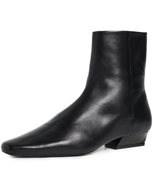 STAUD Wally Flat Ankle Boots - Black
