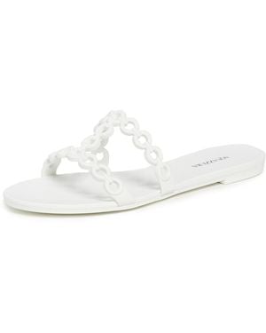 Aquazzura Infinity Chain Jelly Sandal Flats - White