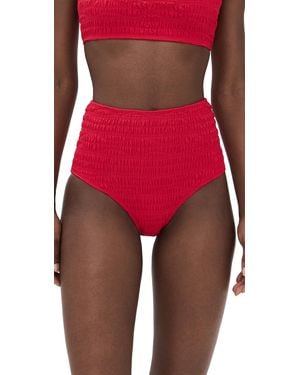 Sea Selma Solid Bikini Bottoms - Red