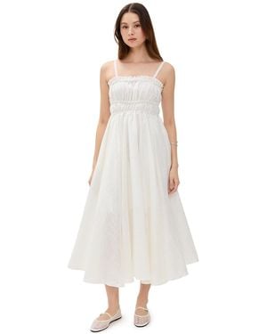 MEIMEIJ Strap Maxi Dress With Gathers - White