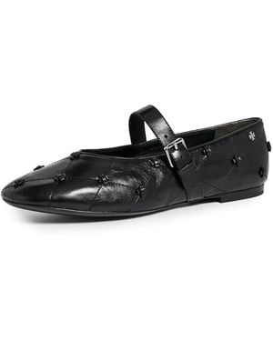 Tory Burch Bunny Knot Mary Jane Flats - Black