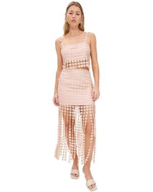 Saylor Elie Fringe Skirt Set - Metallic