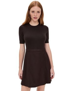 Theory Deep Pleat Dress - Black