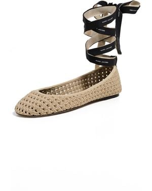 Marc Jacobs The Logo Ribbon Ballerina Flats - Black