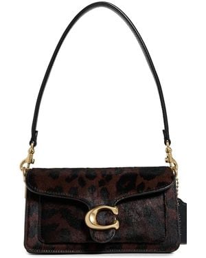 COACH Leopard Haircalf Tabby Shoulder Bag 20 - Black