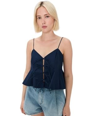Sea Emmet Poplin Tank Top - Blue