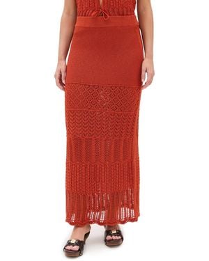 Madewell Pointelle-Stitch Maxi Skirt - Red