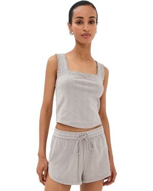 Le Bos Luna Pointelle Tank - Black