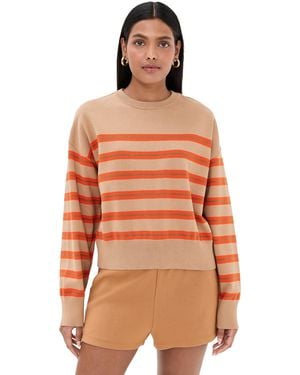 Le Bos Striped Boxy Pullover - Orange