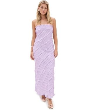 Endless Rose Strapless Ruffled Maxi Dress - Purple