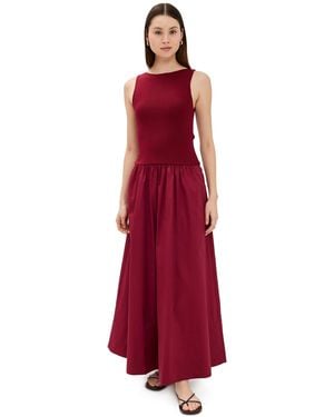 St. Agni Bateau Cut Out Dress - Red