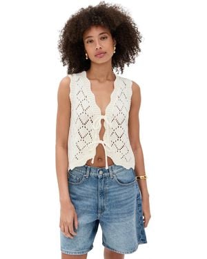 Line & Dot Aleza Tied Sweater Vest - Blue