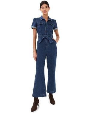 PAIGE Anessa Short Sleeve Jumpsuit - Blue