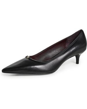 Tory Burch Double T Buckle Kitten Heel Pumps 45Mm - Black