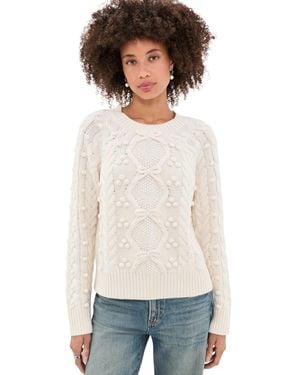 LoveShackFancy Mavelle Pullover Sweater - White