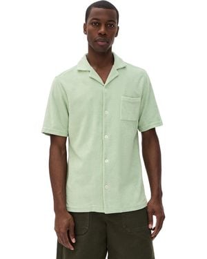 Fedeli Bowling Terry Light Dusty Short Sleeve Shirt - Green