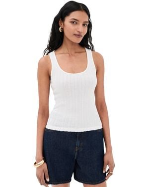 L'Agence Adira Scoop Neck Tank - White