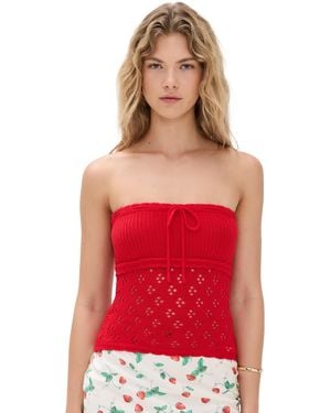Bailey Rose Strapless Top - Red