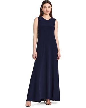 Norma Kamali Knitted Maxi Dress in Brown | Lyst