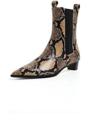 Aeyde Kiki Snake Print Chelsea Boots - Black