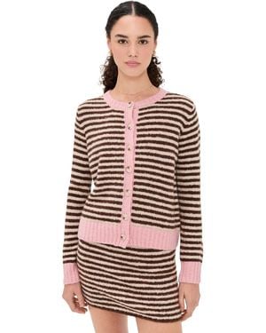 Another Girl Stripe Cardigan - Black