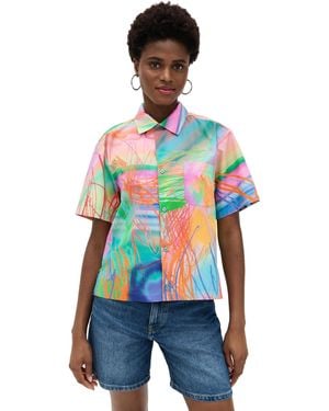 BruceGlen Cropped Camp Shirt - Multicolour