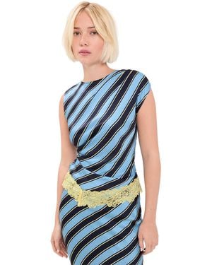 Never Fully Dressed Stripe Asymmetrical Top - Blue