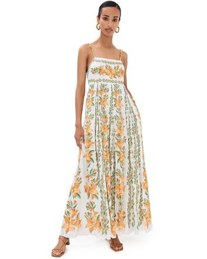 FARM Rio Tropical Lightness Off White Sleeveless Maxi Dress - Natural