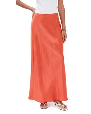Vince Satin Maxi Skirt - Orange
