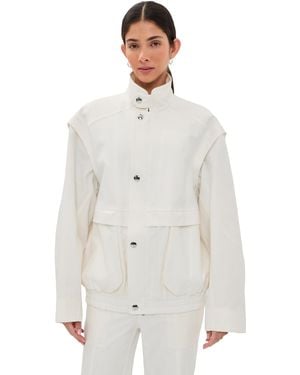 Tibi Patchwork Twill Slicker Jacket - White